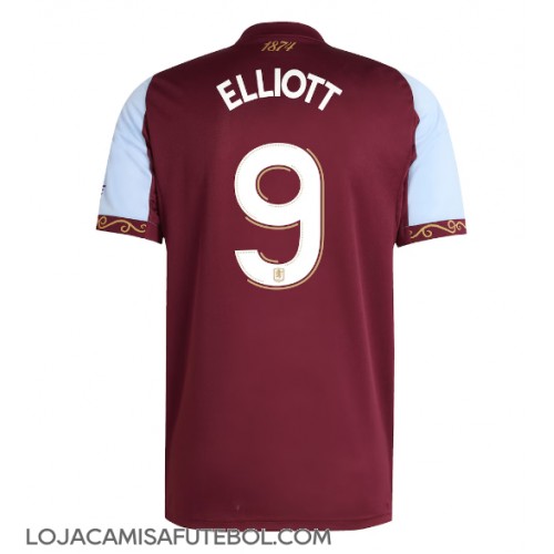Camisa de Futebol Aston Villa Harvey Elliott #9 Equipamento Principal 2025-26 Manga Curta